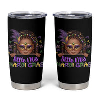 Little Miss Mardi Gras Tumbler Cup Afro Messy Bun Girls Kids Mask Cute New Orleans - Wonder Print Shop