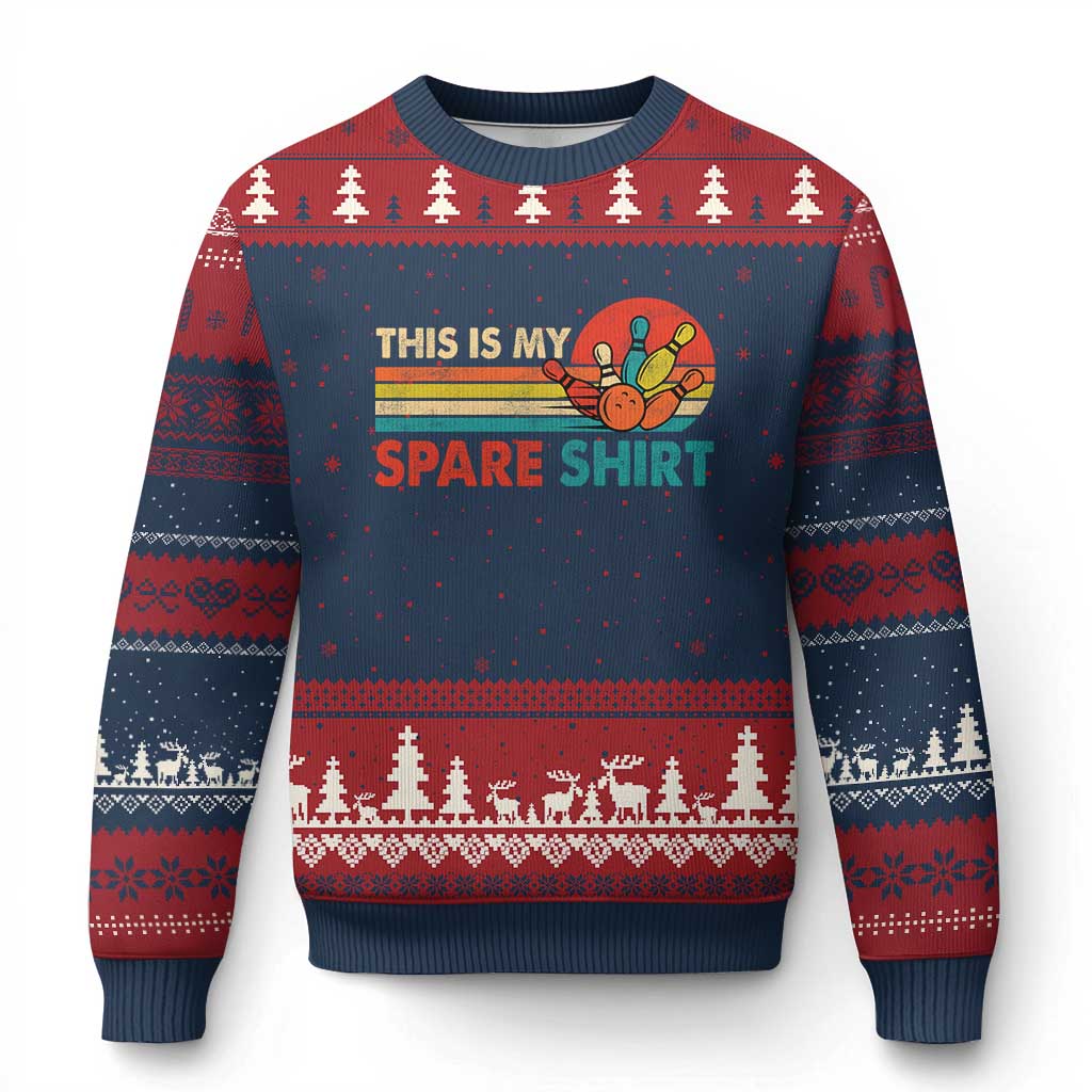 This Is My Spare Bowling Ugly Christmas Sweater Bowler Funny Team