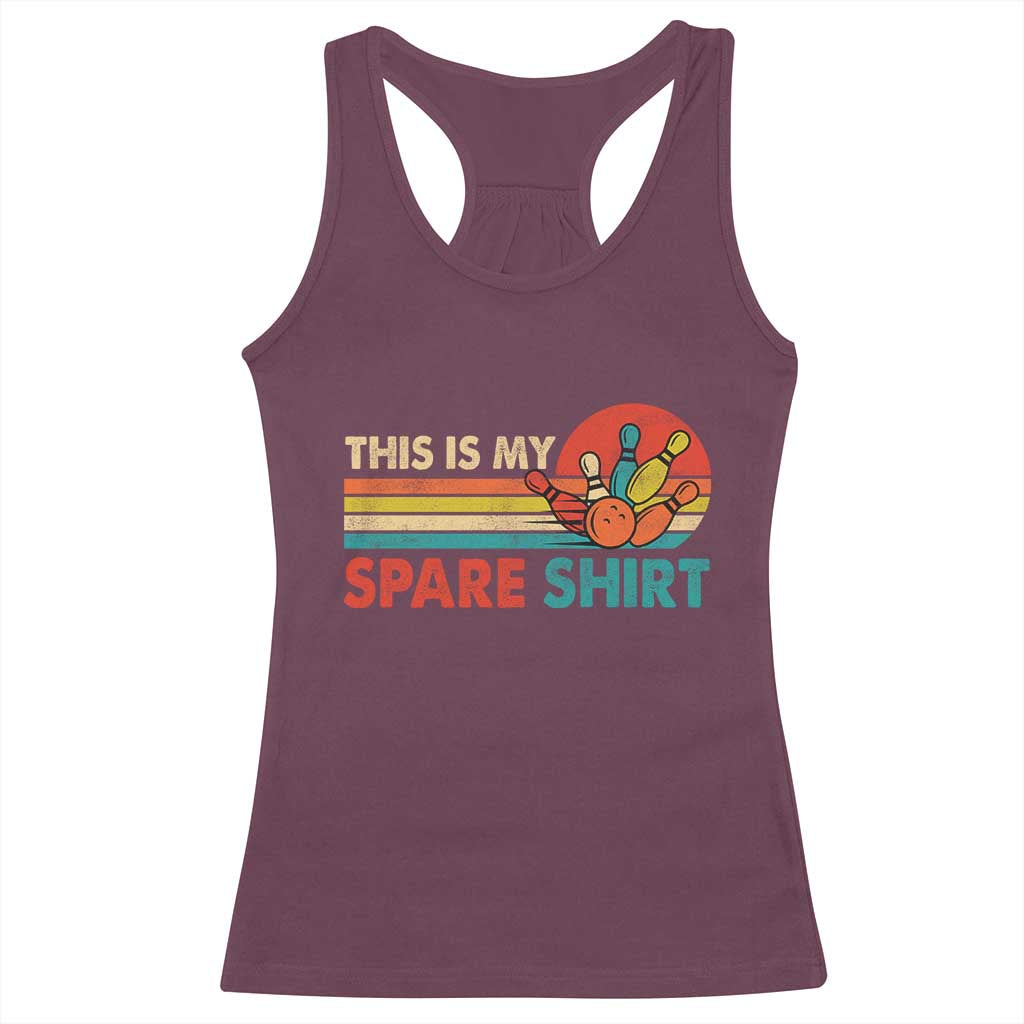 This Is My Spare Bowling Racerback Tank Top Bowler Funny Team