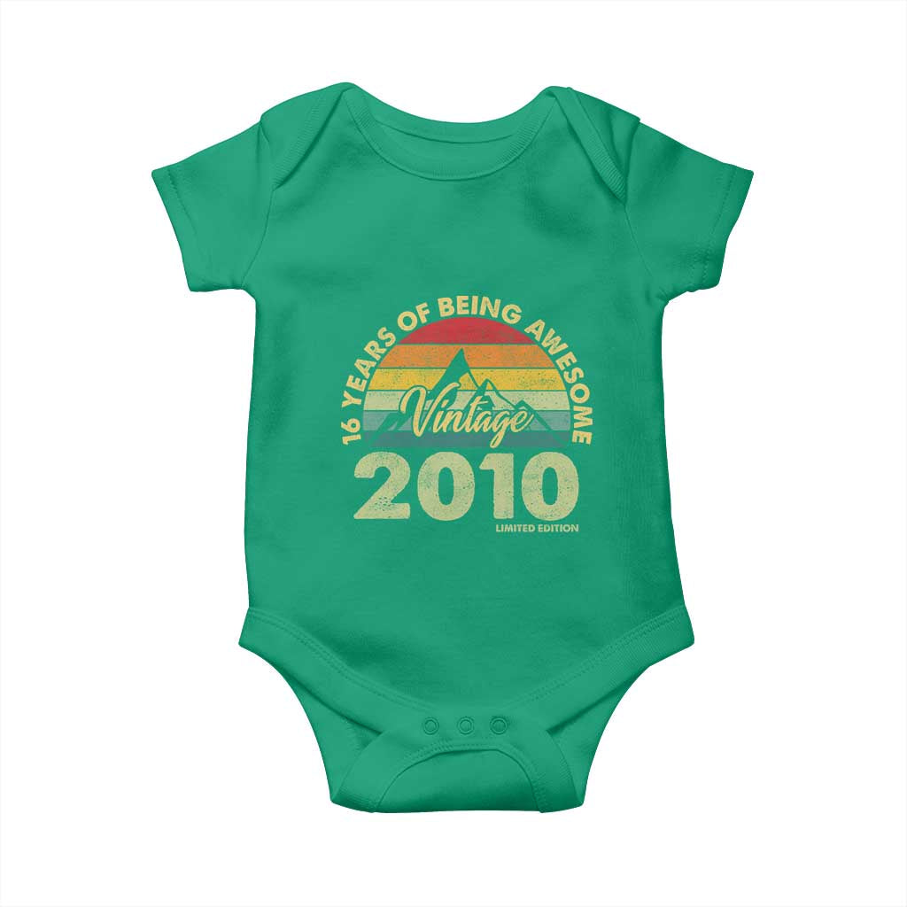 16th Birthday Baby Onesie Vintage 2010 Limited Edition 16 Year Old Gift