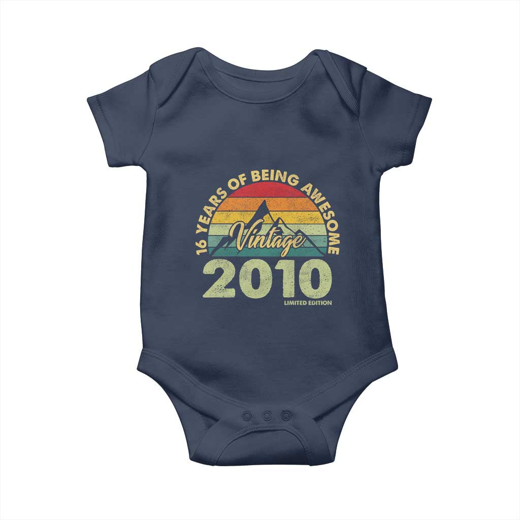 16th Birthday Baby Onesie Vintage 2010 Limited Edition 16 Year Old Gift