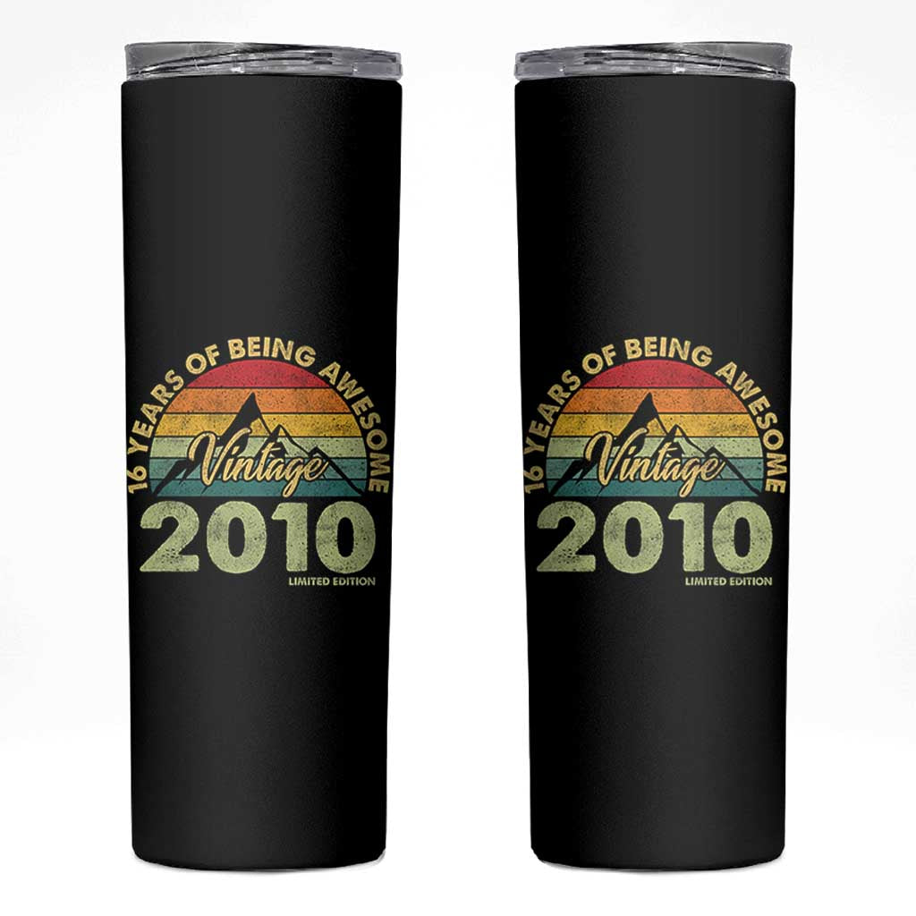 16th Birthday Skinny Tumbler Vintage 2010 Limited Edition 16 Year Old Gift