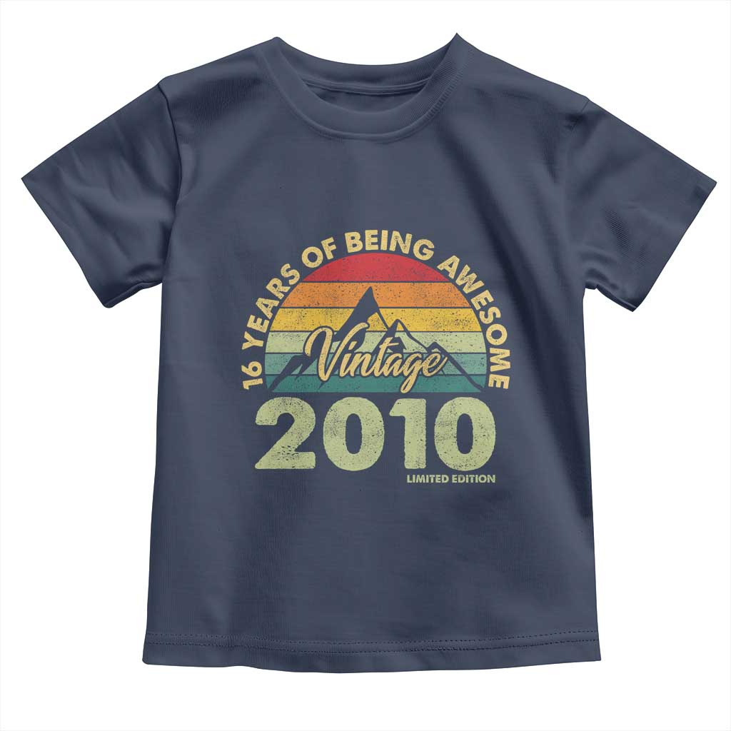 16th Birthday Toddler T Shirt Vintage 2010 Limited Edition 16 Year Old Gift