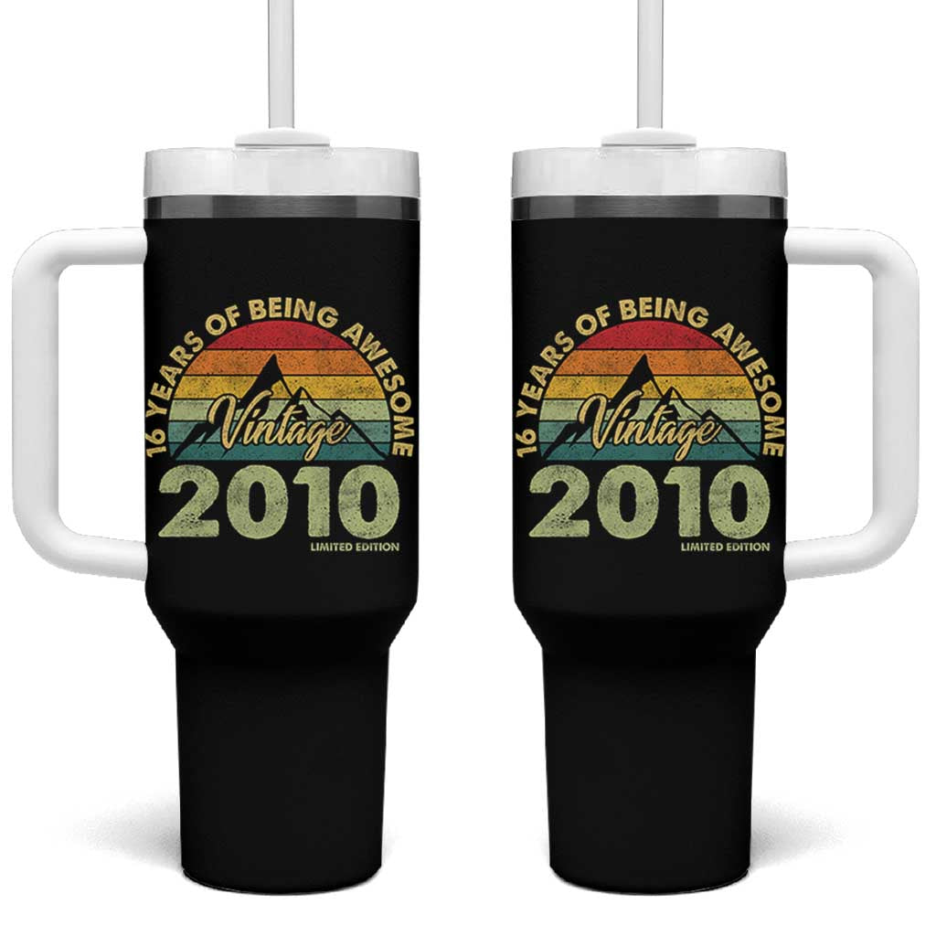 16th Birthday Tumbler With Handle Vintage 2010 Limited Edition 16 Year Old Gift
