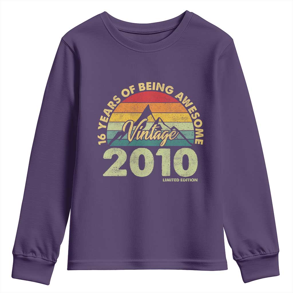 16th Birthday Youth Sweatshirt Vintage 2010 Limited Edition 16 Year Old Gift