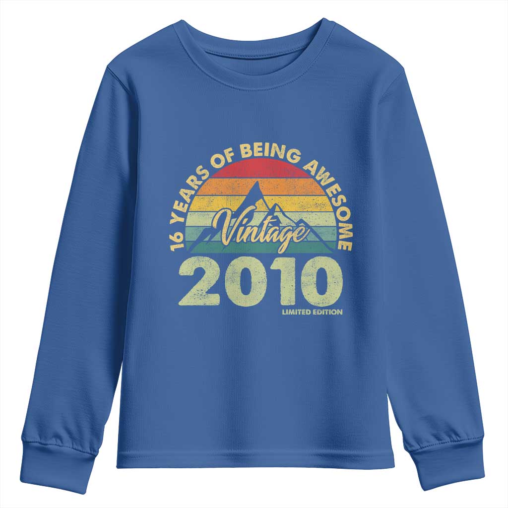 16th Birthday Youth Sweatshirt Vintage 2010 Limited Edition 16 Year Old Gift
