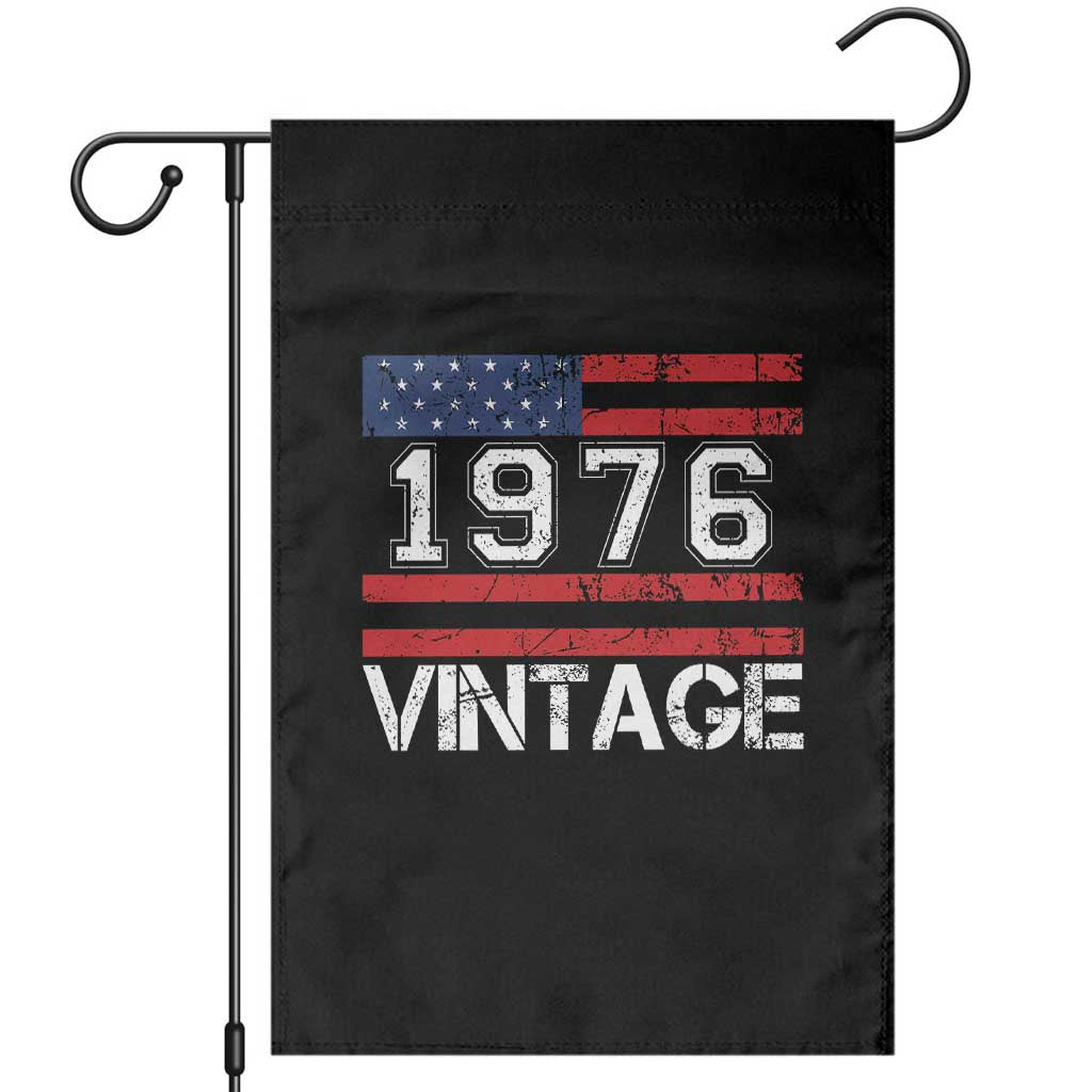Vintage 50th Birthday Garden Flag Retro 1976 American Flag 50 Year Old