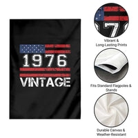 Vintage 50th Birthday Garden Flag Retro 1976 American Flag 50 Year Old