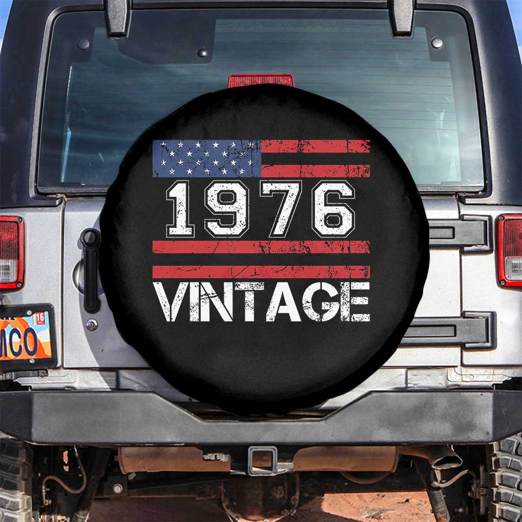 Vintage 50th Birthday Spare Tire Cover Retro 1976 American Flag 50 Year Old