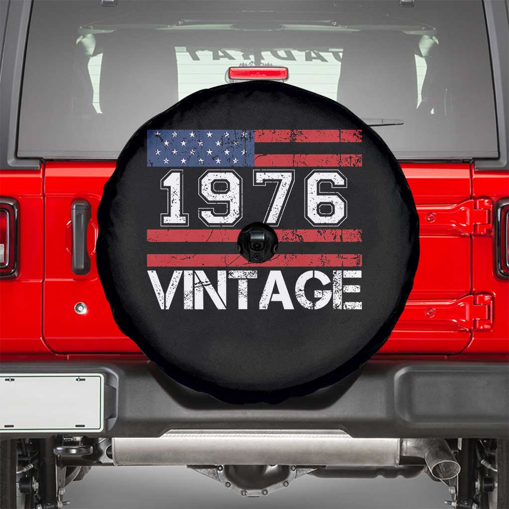 Vintage 50th Birthday Spare Tire Cover Retro 1976 American Flag 50 Year Old