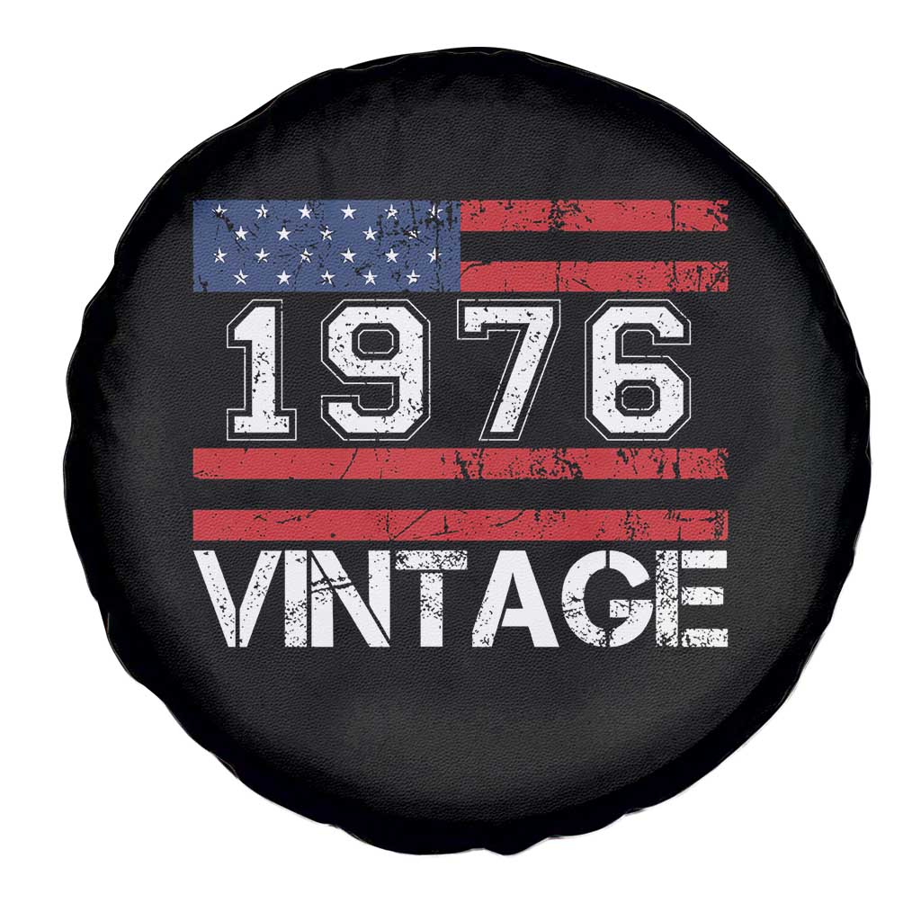 Vintage 50th Birthday Spare Tire Cover Retro 1976 American Flag 50 Year Old