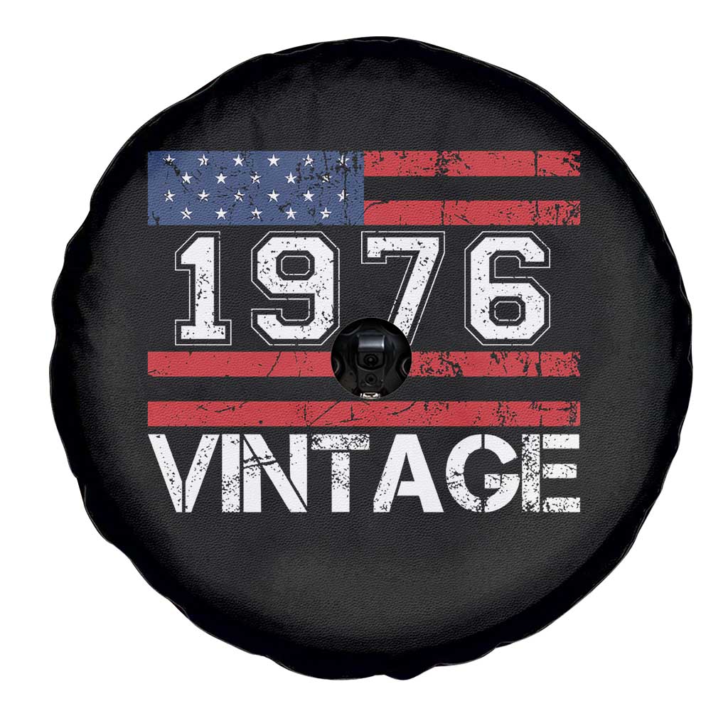 Vintage 50th Birthday Spare Tire Cover Retro 1976 American Flag 50 Year Old