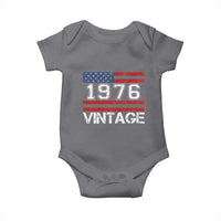 Vintage 50th Birthday Baby Onesie Retro 1976 American Flag 50 Year Old