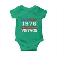 Vintage 50th Birthday Baby Onesie Retro 1976 American Flag 50 Year Old