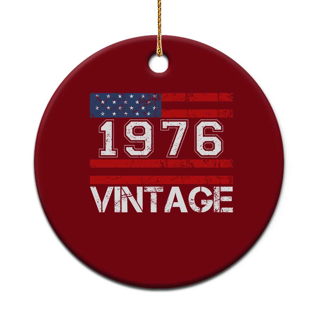 Vintage 50th Birthday Ceramic Ornament Retro 1976 American Flag 50 Year Old