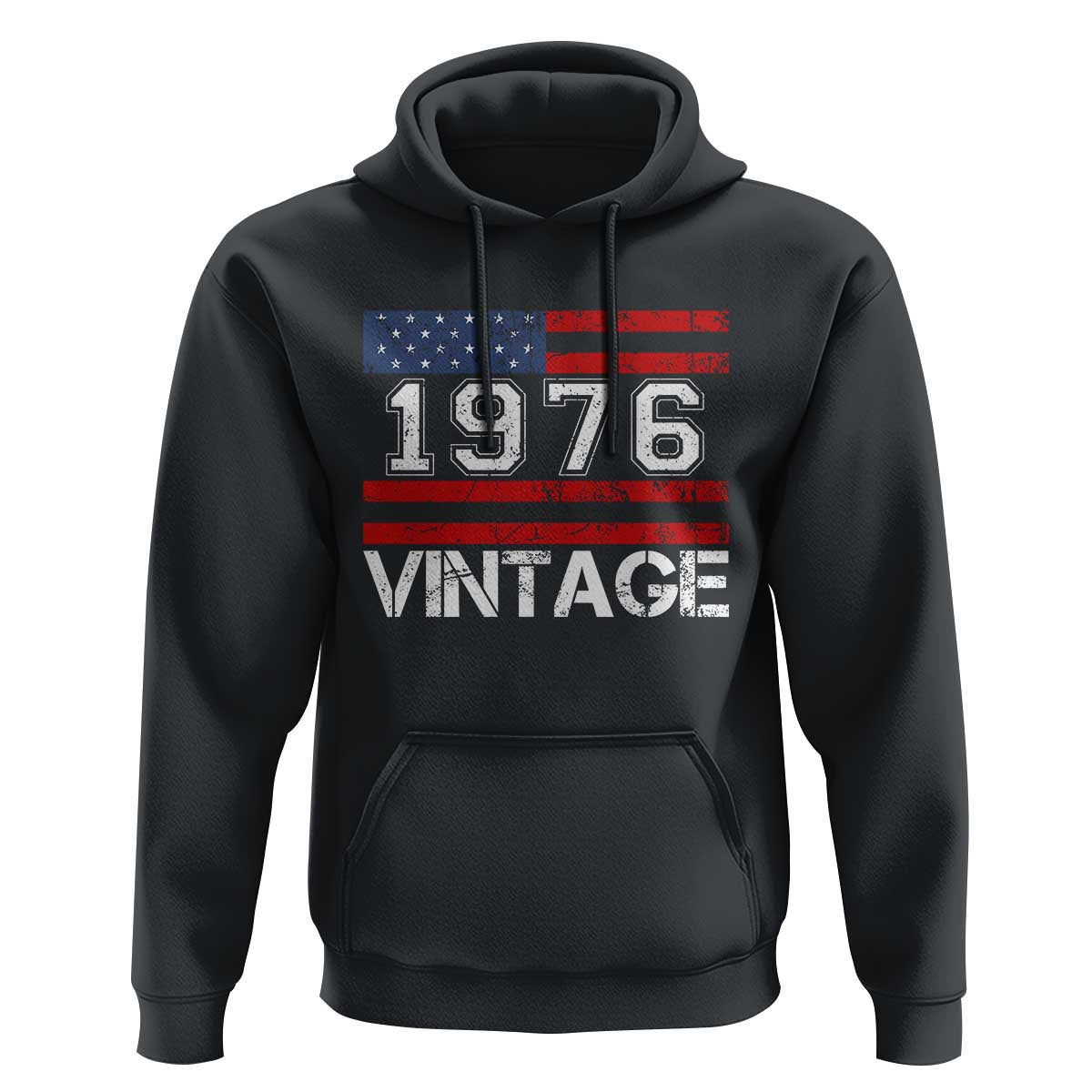 Vintage 50th Birthday Hoodie Retro 1976 American Flag 50 Year Old