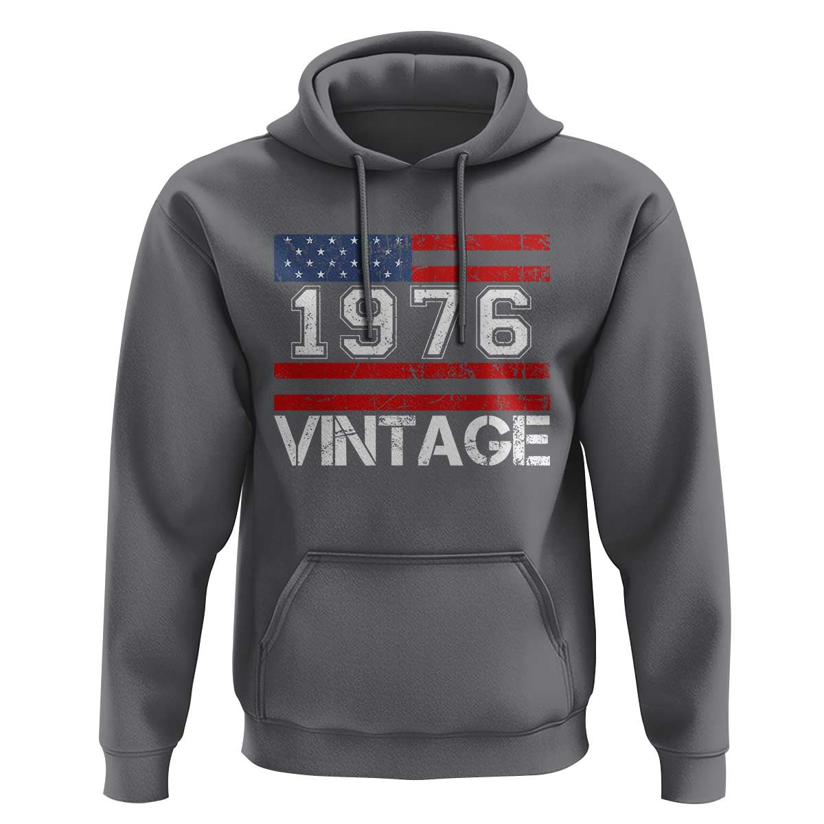 Vintage 50th Birthday Hoodie Retro 1976 American Flag 50 Year Old