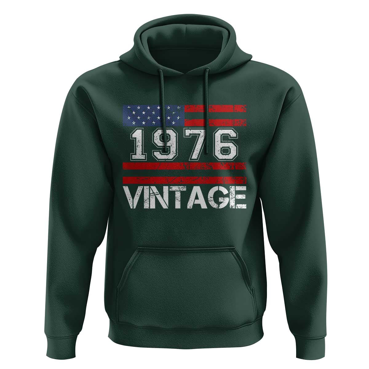 Vintage 50th Birthday Hoodie Retro 1976 American Flag 50 Year Old