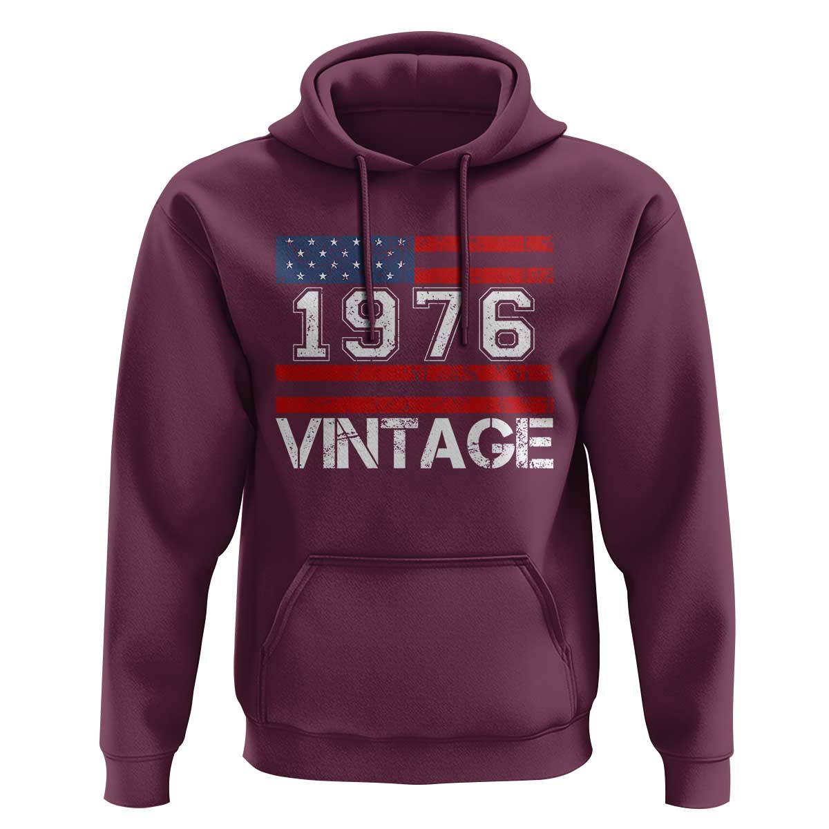 Vintage 50th Birthday Hoodie Retro 1976 American Flag 50 Year Old