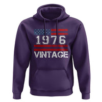 Vintage 50th Birthday Hoodie Retro 1976 American Flag 50 Year Old