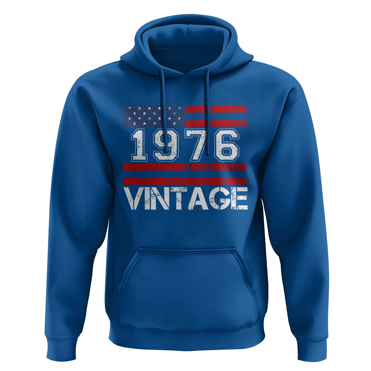 Vintage 50th Birthday Hoodie Retro 1976 American Flag 50 Year Old
