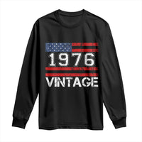 Vintage 50th Birthday Long Sleeve Shirt Retro 1976 American Flag 50 Year Old