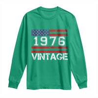 Vintage 50th Birthday Long Sleeve Shirt Retro 1976 American Flag 50 Year Old