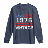 Vintage 50th Birthday Long Sleeve Shirt Retro 1976 American Flag 50 Year Old