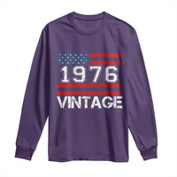 Vintage 50th Birthday Long Sleeve Shirt Retro 1976 American Flag 50 Year Old