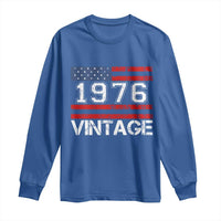 Vintage 50th Birthday Long Sleeve Shirt Retro 1976 American Flag 50 Year Old