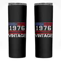 Vintage 50th Birthday Skinny Tumbler Retro 1976 American Flag 50 Year Old