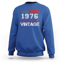 Vintage 50th Birthday Sweatshirt Retro 1976 American Flag 50 Year Old