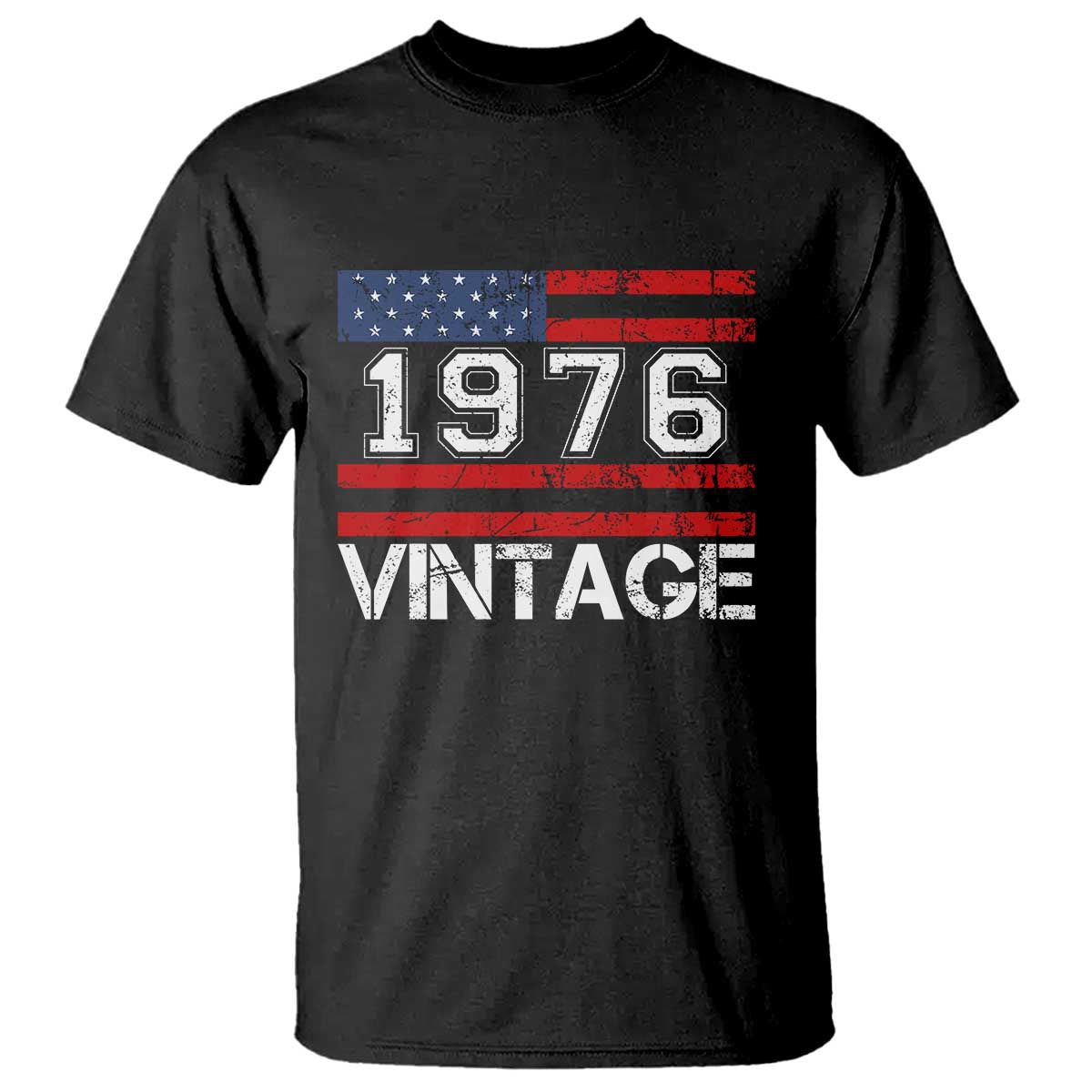 Vintage 50th Birthday T Shirt Retro 1976 American Flag 50 Year Old