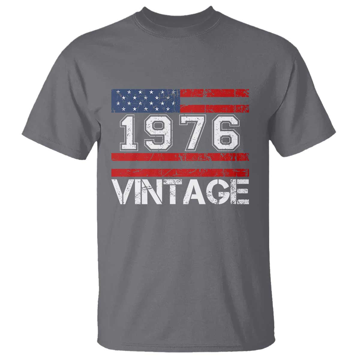 Vintage 50th Birthday T Shirt Retro 1976 American Flag 50 Year Old