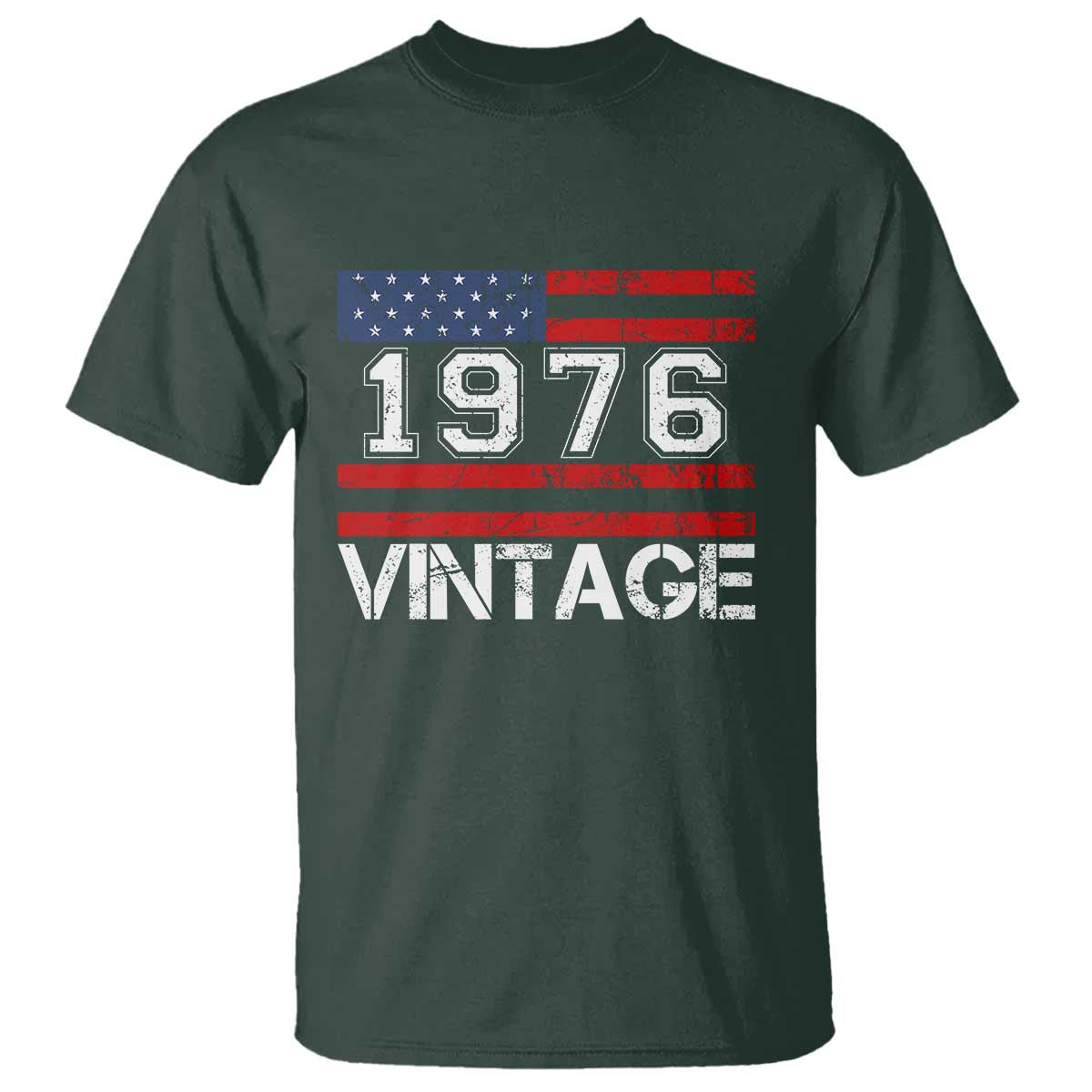 Vintage 50th Birthday T Shirt Retro 1976 American Flag 50 Year Old