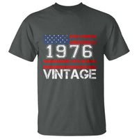 Vintage 50th Birthday T Shirt Retro 1976 American Flag 50 Year Old
