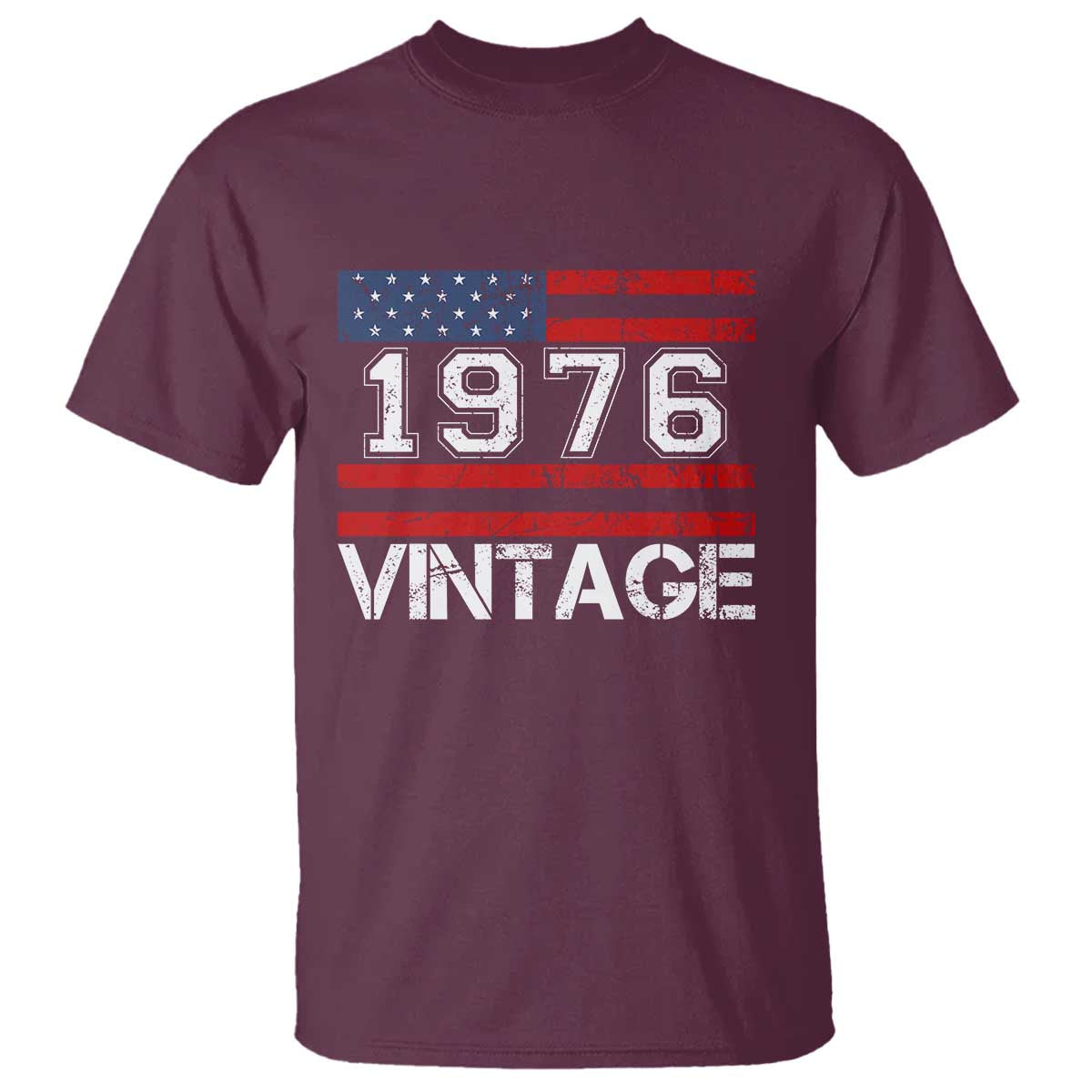 Vintage 50th Birthday T Shirt Retro 1976 American Flag 50 Year Old