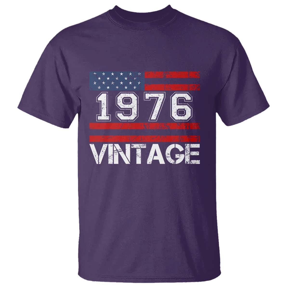 Vintage 50th Birthday T Shirt Retro 1976 American Flag 50 Year Old