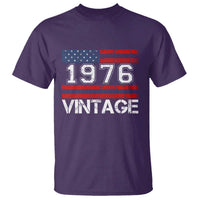 Vintage 50th Birthday T Shirt Retro 1976 American Flag 50 Year Old