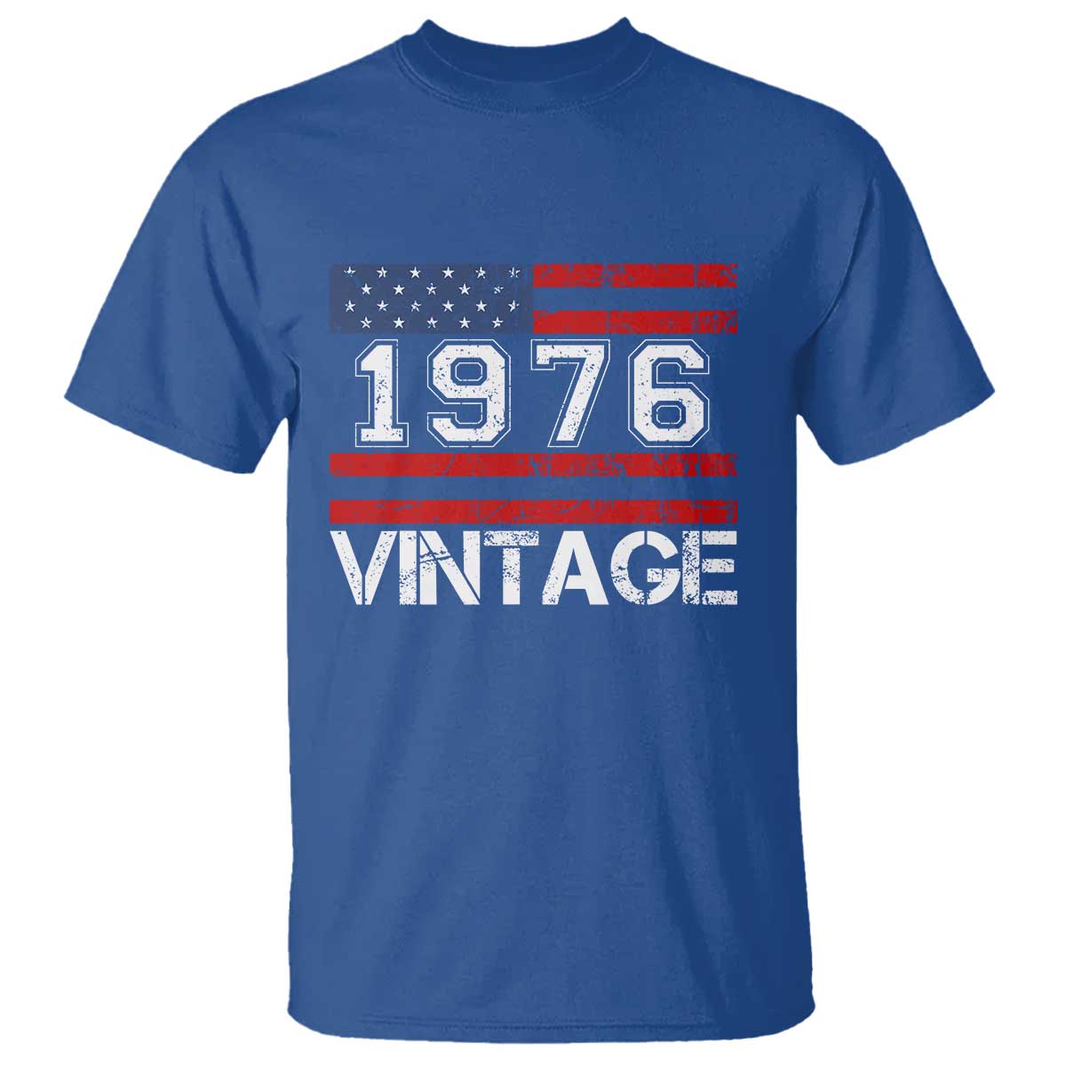 Vintage 50th Birthday T Shirt Retro 1976 American Flag 50 Year Old