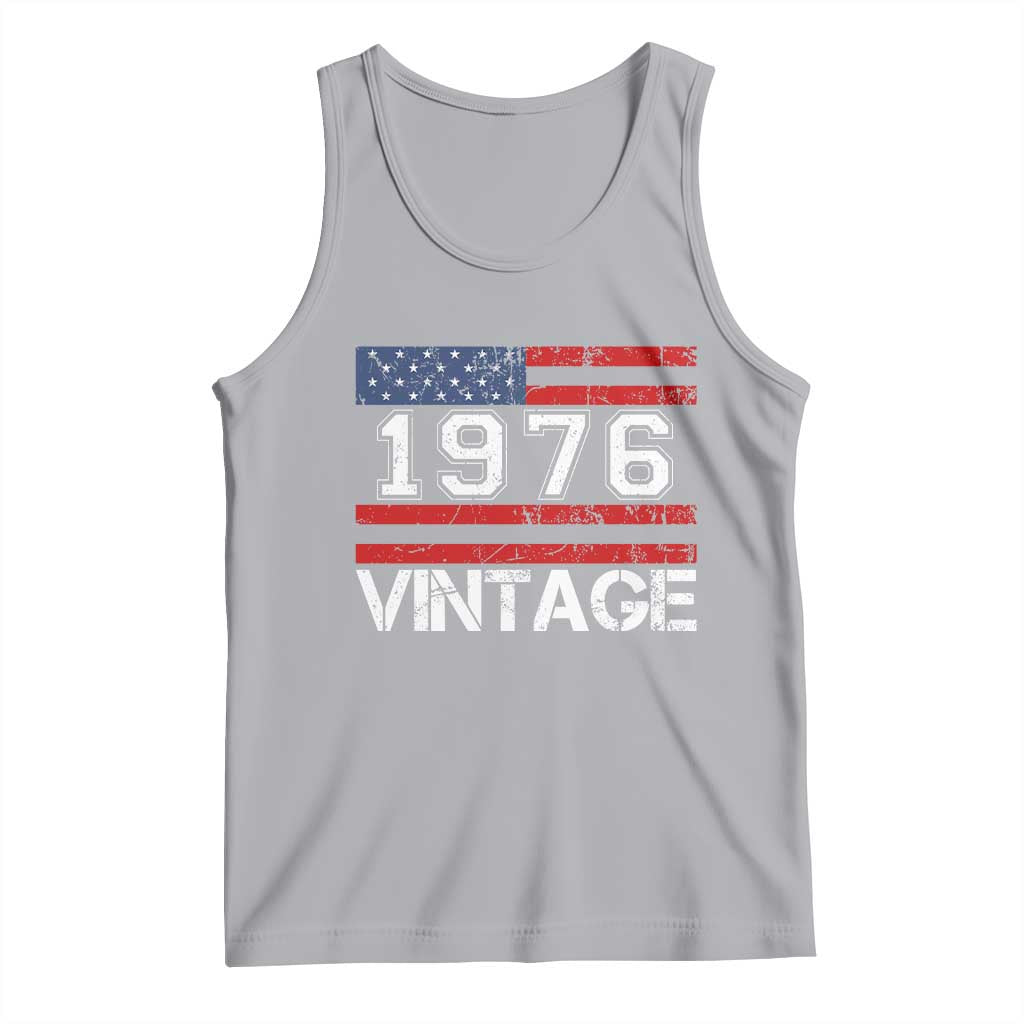Vintage 50th Birthday Tank Top Retro 1976 American Flag 50 Year Old