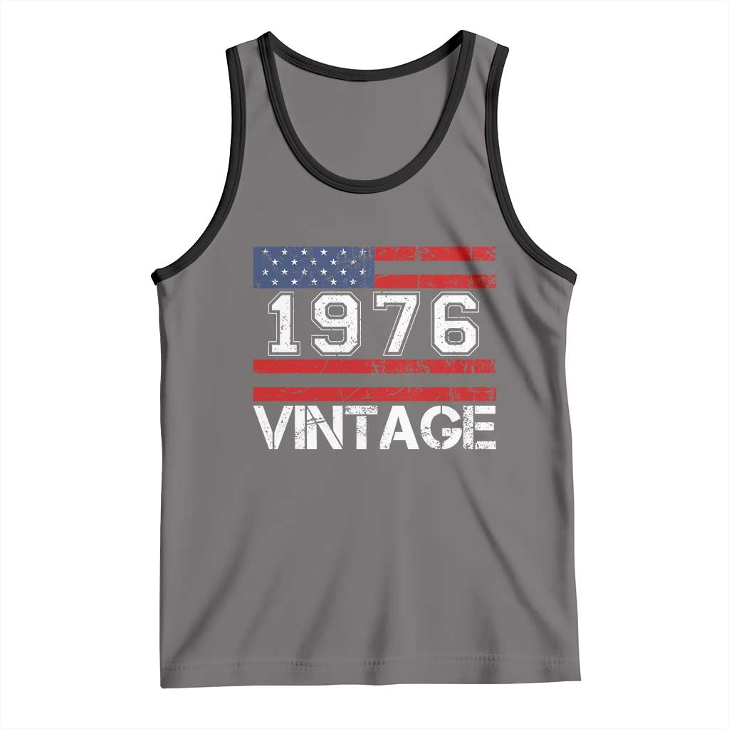 Vintage 50th Birthday Tank Top Retro 1976 American Flag 50 Year Old