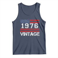 Vintage 50th Birthday Tank Top Retro 1976 American Flag 50 Year Old