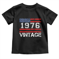 Vintage 50th Birthday Toddler T Shirt Retro 1976 American Flag 50 Year Old