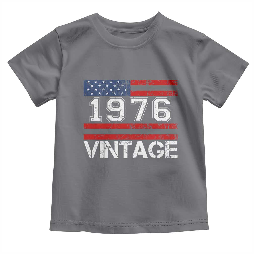 Vintage 50th Birthday Toddler T Shirt Retro 1976 American Flag 50 Year Old