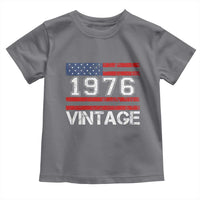 Vintage 50th Birthday Toddler T Shirt Retro 1976 American Flag 50 Year Old
