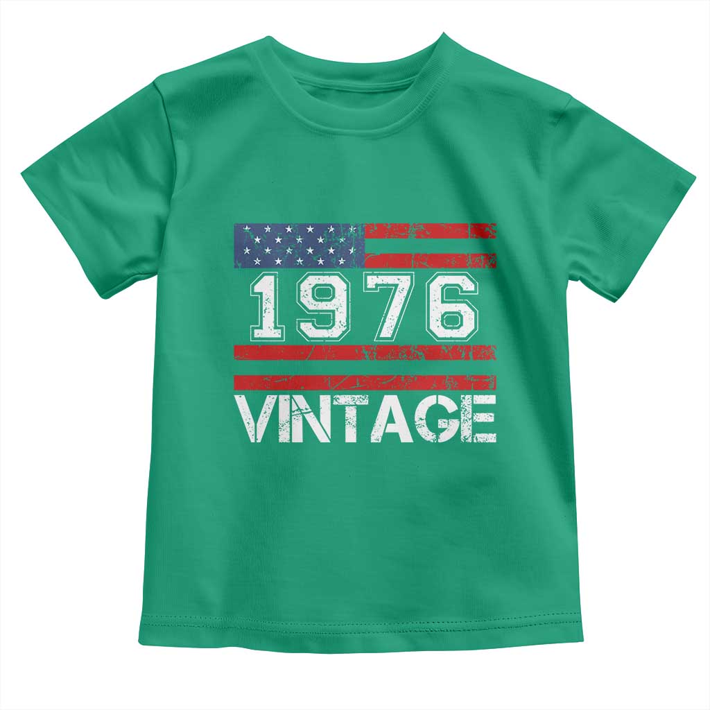 Vintage 50th Birthday Toddler T Shirt Retro 1976 American Flag 50 Year Old