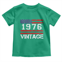 Vintage 50th Birthday Toddler T Shirt Retro 1976 American Flag 50 Year Old