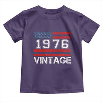 Vintage 50th Birthday Toddler T Shirt Retro 1976 American Flag 50 Year Old