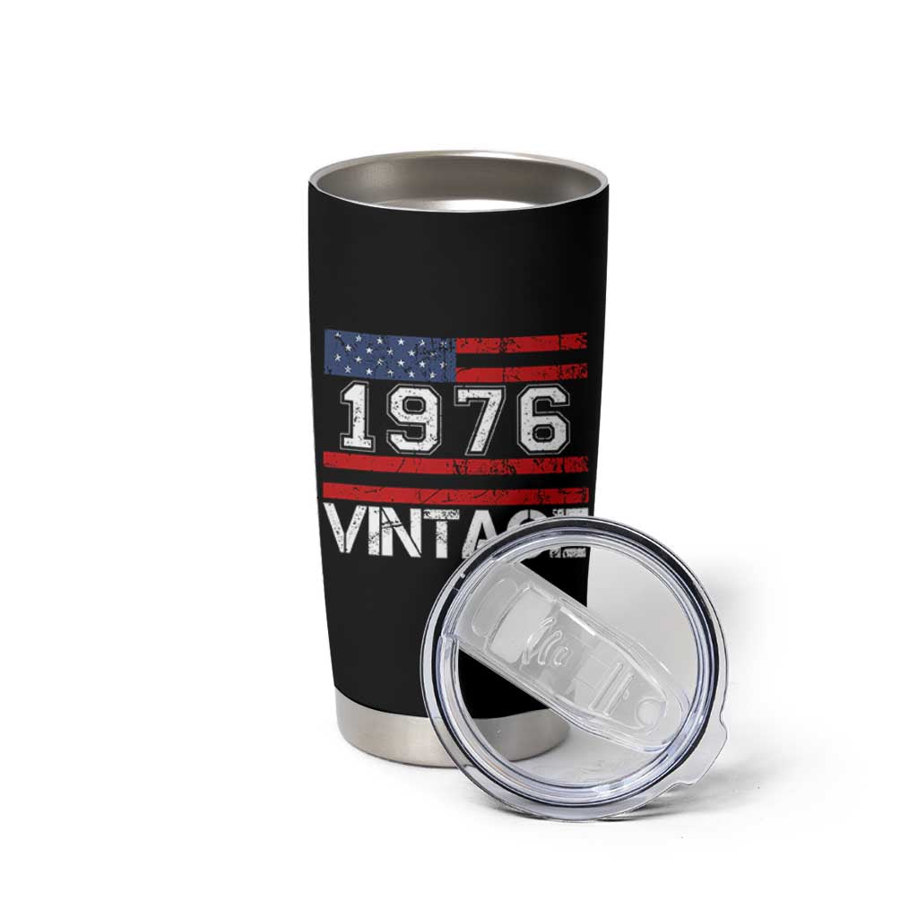 Vintage 50th Birthday Tumbler Cup Retro 1976 American Flag 50 Year Old
